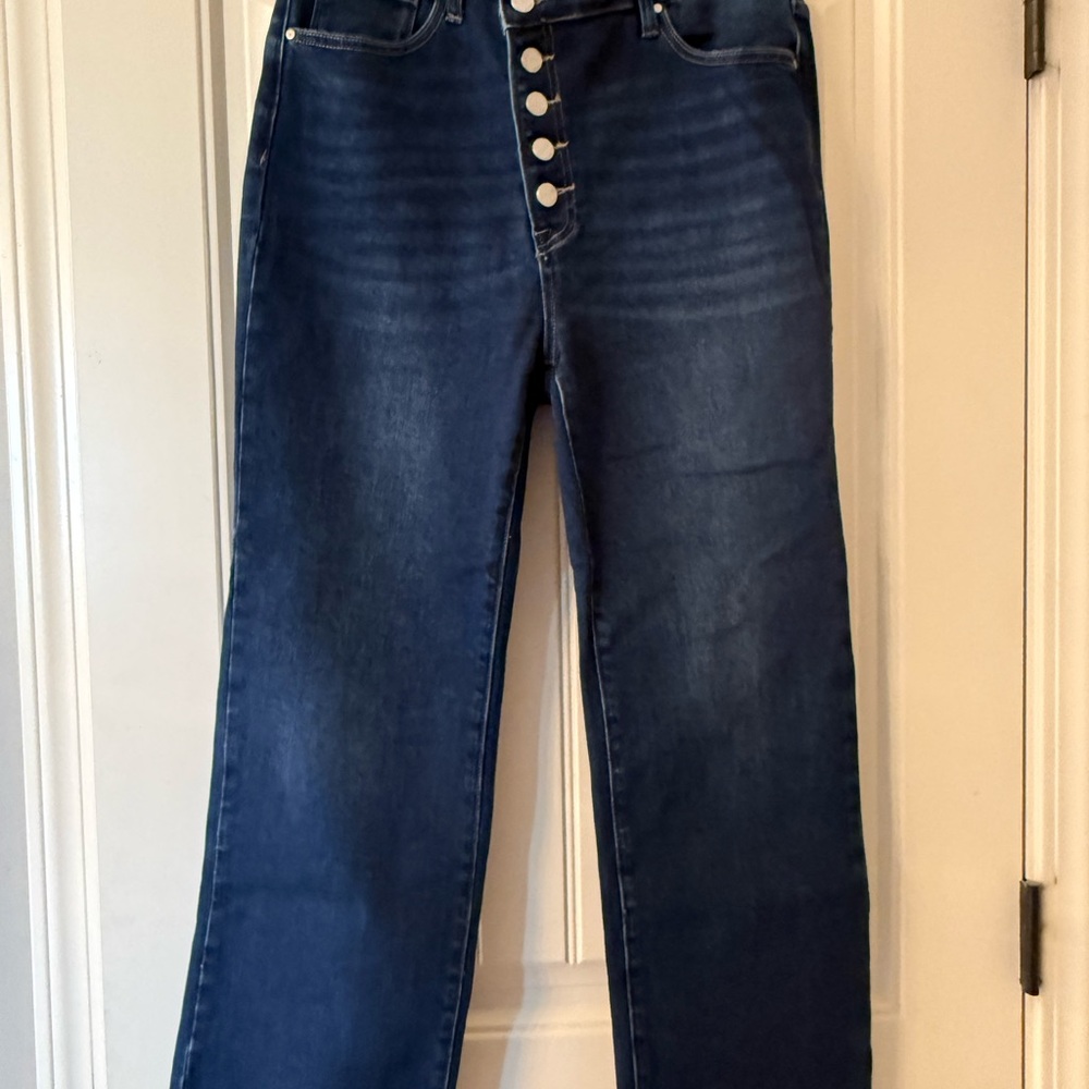 Dark Blue High-Rise Button-Fly Women's Jeans